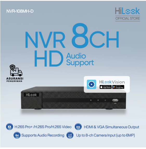 NVR Hilook 8Channel Support Audio